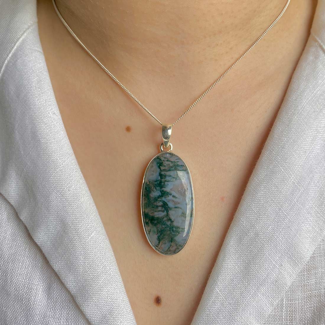 Moss Agate Pendant-(MOA-P-10.)